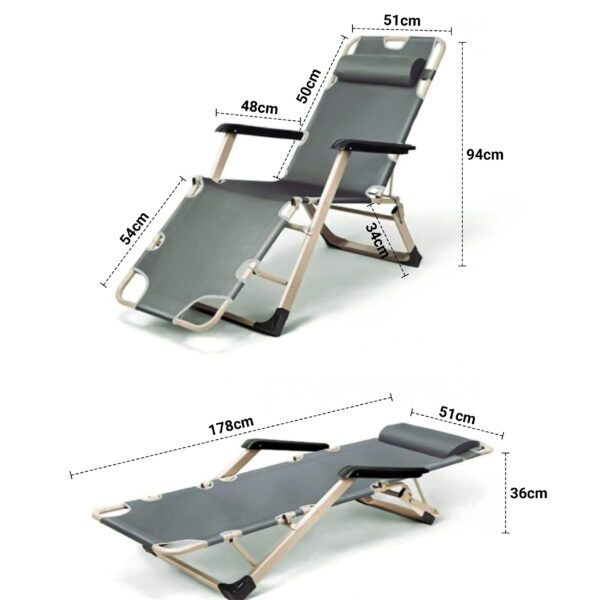 Foldable Alloy Steel Recliner Chair