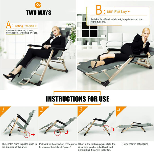 Foldable Alloy Steel Recliner Chair