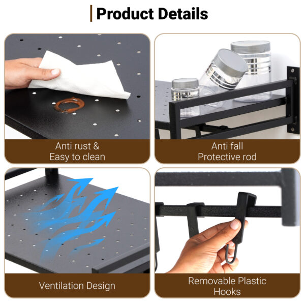 Metal Universal Microwave Oven Fix Stand-Black