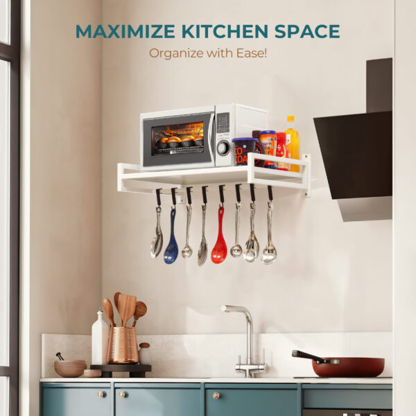 Metal Universal Microwave Oven Fix Stand-White