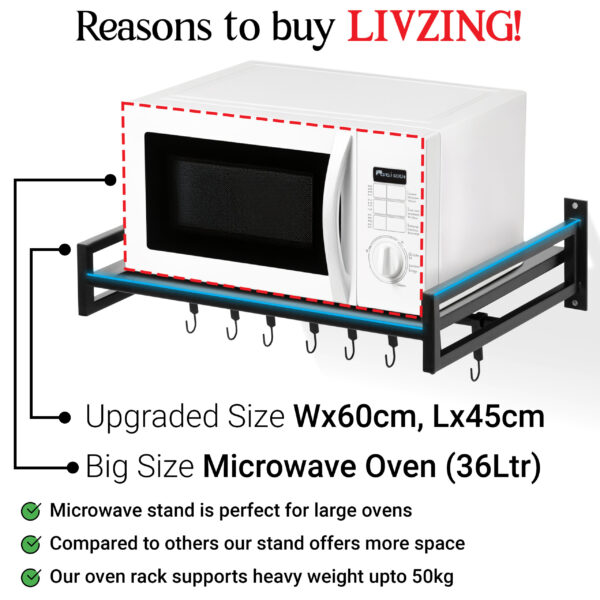 Metal Universal Microwave Oven Fix Stand-Black