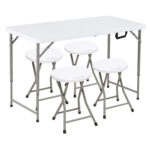Plastic Portable Picnic Table with 4 Chairs
