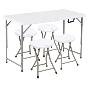 Plastic Portable Picnic Table with 4 Chairs