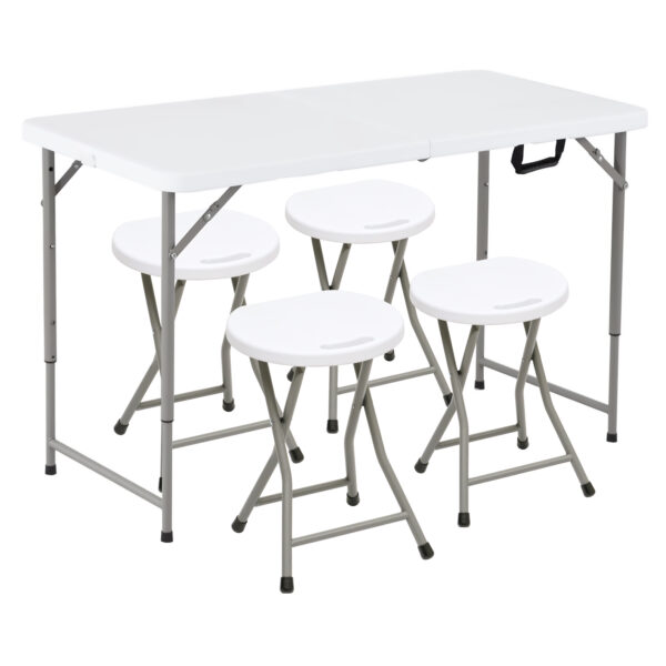 Plastic Portable Picnic Table with 4 Chairs