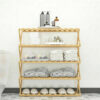 5 Tier Foldable Bamboo Shoe Rack