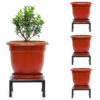 Set of 4 Metal Pot Stand & Flower Pot