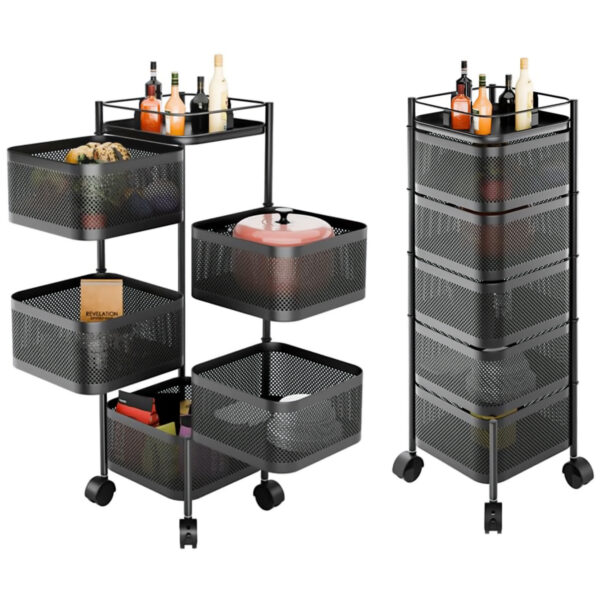 360° Revolving Kitchen Storage Trolley