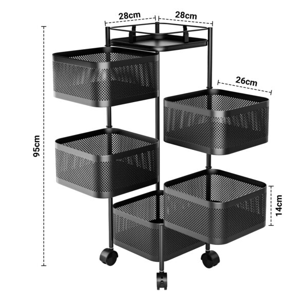 360° Revolving Kitchen Storage Trolley