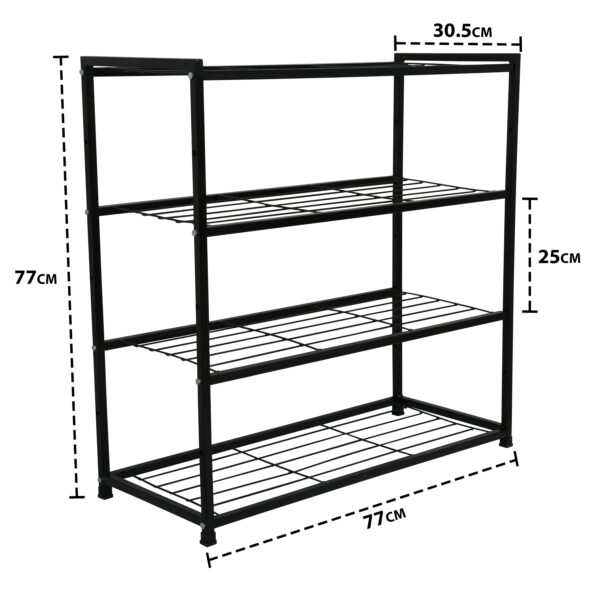 4 Tier Metal Adjustable Shoe Rack