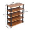 TNT 5-Tier Wooden Shoe Rack