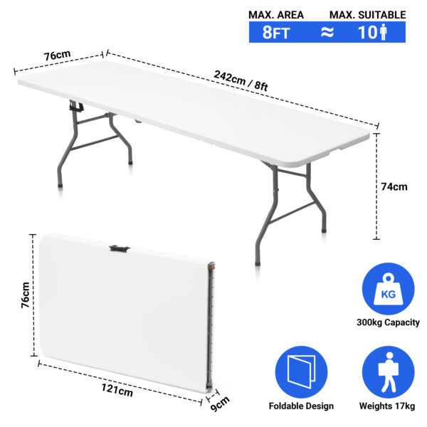8 Ft Plastic Folding Table