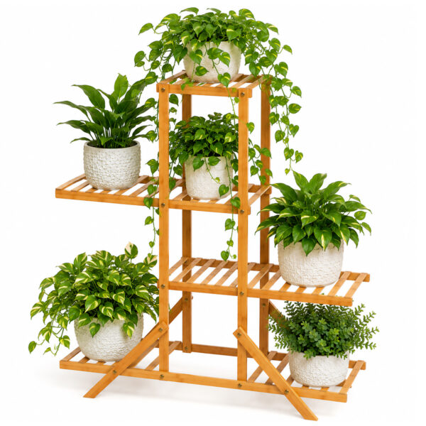 4-Tier Bamboo Wooden Plant Stand