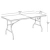 6 Ft Plastic Folding Table with Metal Frame