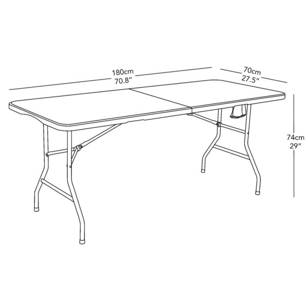 6 Ft Plastic Folding Table with Metal Frame