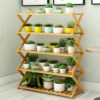 5 Tier Foldable Bamboo Shoe Rack