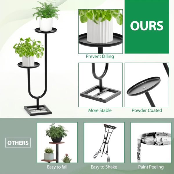 2 Tier U Shaped Plant Stand