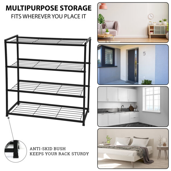 4 Tier Metal Adjustable Shoe Rack