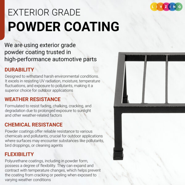 Set of 4 Metal Pot Stand & Flower Pot