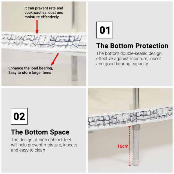 5 Shelf Stainless Steel Portable Wardrobe