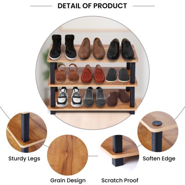TNT 3-Tier Wooden Shoe Rack