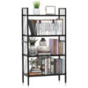 4 Tier Height Adjustable Metal Bookshelf