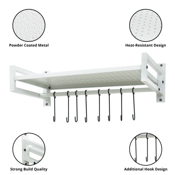 Microwave Oven Wall Mount Stand - White
