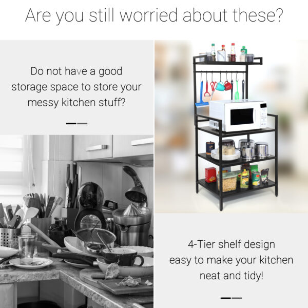 4 Tier Adjustable Metal Microwave Oven Stand