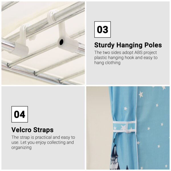 5 Shelf Stainless Steel Portable Wardrobe