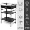 3 Tier Microwave Rack with Sliding Storage Drawer