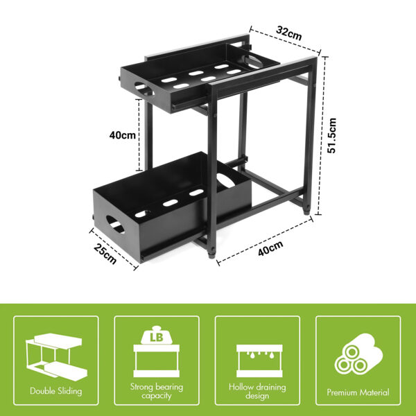 2-Tier Multipurpose Under Sink Cabinet Organizer