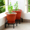 Set of 4 Metal Pot Stand & Flower Pot