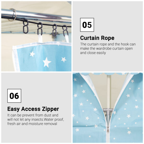 5 Shelf Stainless Steel Portable Wardrobe