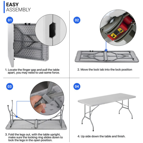 8 Ft Plastic Folding Table