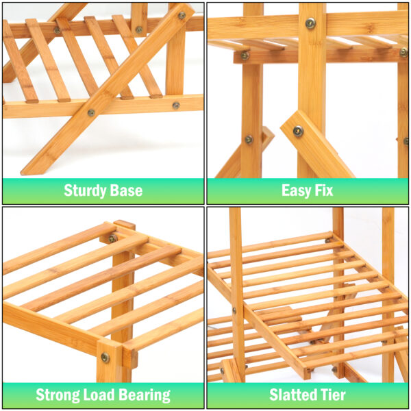4-Tier Bamboo Wooden Plant Stand