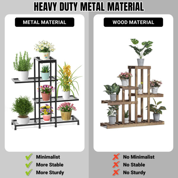 Metal 4 Tier Plant Stand For Balcony & Indoor