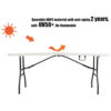 6 Ft Plastic Folding Table with Metal Frame