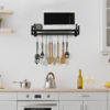Microwave Oven Wall Mount Stand - Black