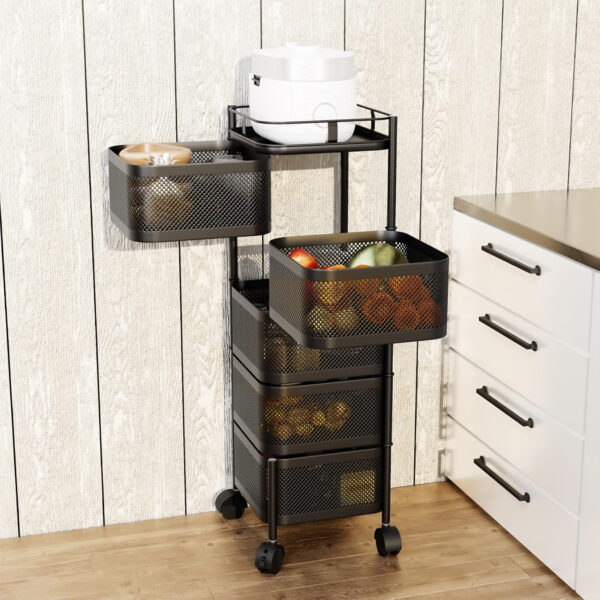 360° Revolving Kitchen Storage Trolley