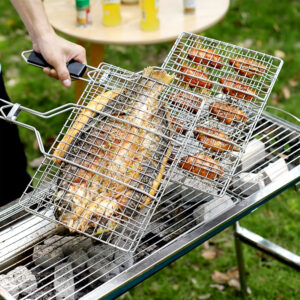 Portable & Foldable BBQ Grilling Net Basket