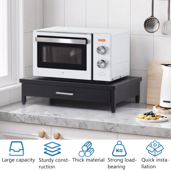 Metal Microwave Oven Stand Drawer