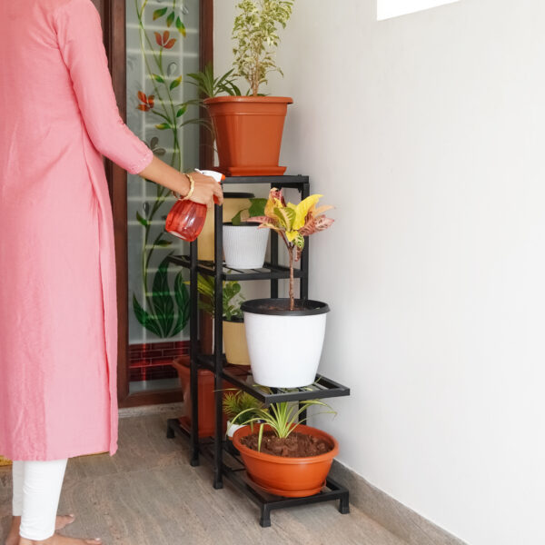 Metal 4 Tier Plant Stand For Balcony & Indoor