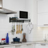 Microwave Oven Wall Mount Stand - Black