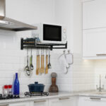 Microwave Oven Wall Mount Stand - Black