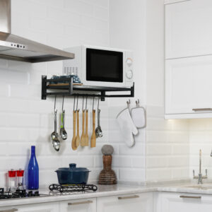 Microwave Oven Wall Mount Stand - Black