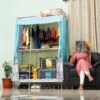 4-Tier Shelf Stainless Steel Portable Wardrobe