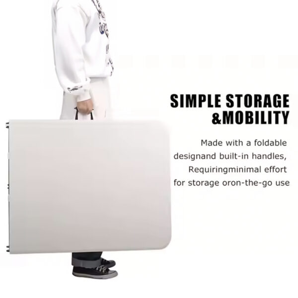 6 Ft Plastic Folding Table with Metal Frame