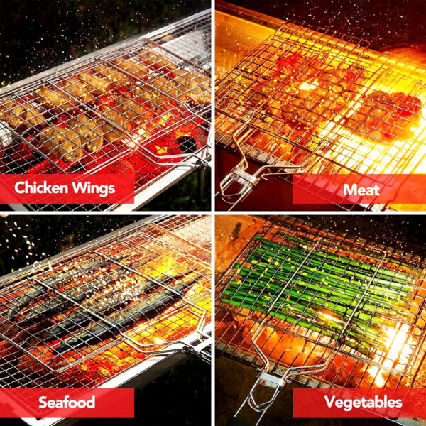 Portable & Foldable BBQ Grilling Net Basket