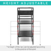 3 Tier Microwave Rack with Sliding Storage Drawer