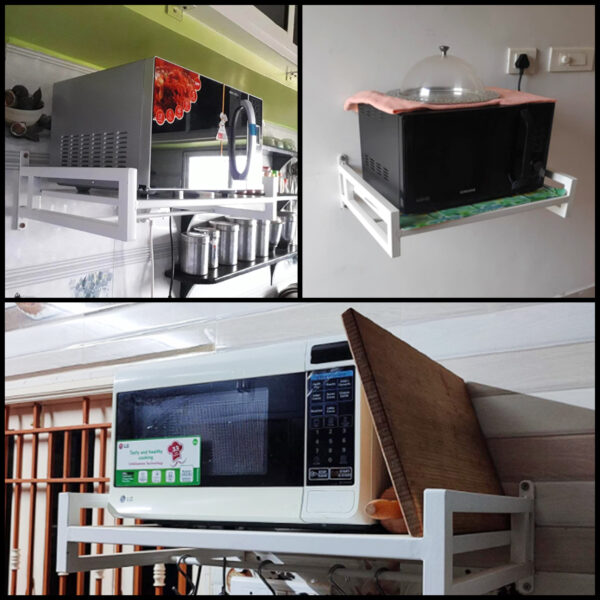 Microwave Oven Wall Mount Stand - White