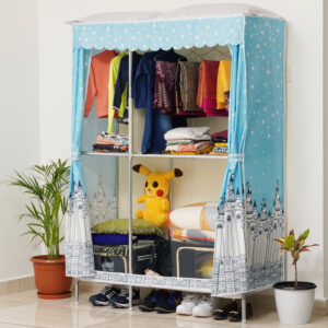 4-Tier Shelf Stainless Steel Portable Wardrobe
